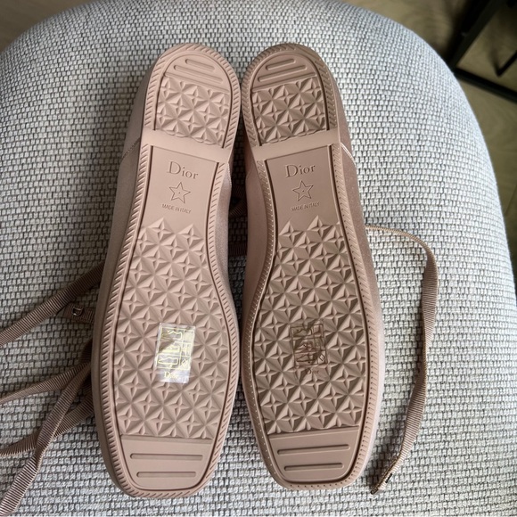 CHRISTIAN DIOR Satin Grosgrain D-Joy Ballet Flats in Pink Beige - Picture 8 of 11